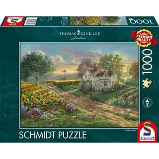 Schmidt Spiele - Thomas Kinkade - Sonnenblumenfelder, 1.000 Teile