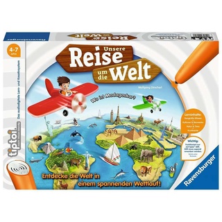 Ravensburger tiptoi 00070 Unsere Reise um die Welt - Lernspiel ab 4 Jahren, lehrreiches Geografie-Spiel für Jungen und Mädchen, für 1-4 Spieler