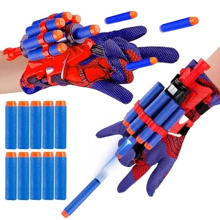 LIDEYE Hero Launcher Handschuh, 2 Set Held Launcher, Spider Hero Handschuhe, Handgelenk Spielzeug Set, Spiderman Spielzeug Handschuh, Lustiges Lernspielzeug Kostüm Requisiten für Kinder (A)
