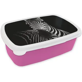 MuchoWow Lunchbox Zebra - Schwarz - Weiß - Tiere rosa