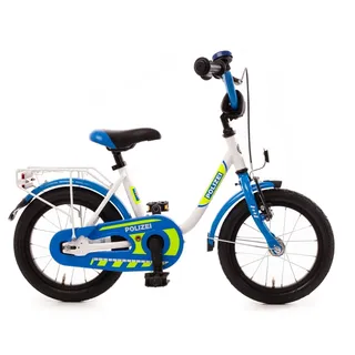 Bachtenkirch Kinderfahrrad POLIZEI, kristall-weiß/blau/neon, 14" - versch. Ausführungen