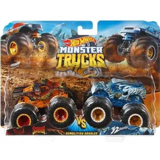 Hot Wheels - Box 2 Fahrzeuge Monster Truck Double Demolition - Kleinwagen - ab 3 Jahren