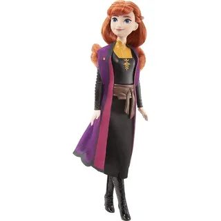 Mattel DISNEY Die Eiskönigin 2 Anna-Modepuppe - beweglich, Reiseoutfit, abnehmbarer Umhang, kämmbare Haare, für Kinder, alle Puppen separat erhältlich, HLW50