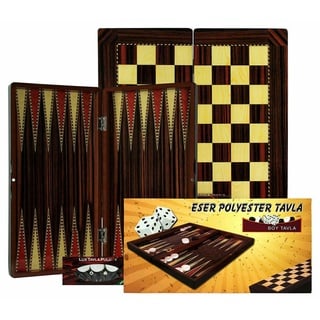 Orientalischer Backgammon Holz Tavla Dame Spielbrett Eser Kaplama Tavla Backgammon XXL Schach Dame Brettspiel mit Magnetverschluss