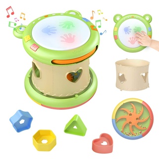 TUMAMA Baby Musical Elektronisches Spielzeug,Baby Musik Trommel Musikinstrumente sensorisches Spielzeug Musikspielzeug Geschenk für Kleinkinder,Jungen,Mädchen