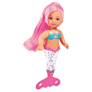 Simba 105733482 - Evi Love Glitter Mermaid, Puppe als Meerjungfrau mit Schwanzflosse, die beim Schütteln glitzert, Es wird nur ein Artikel geliefert