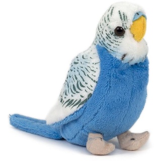 Plüschtier Wellensittich, blau weiß, 13 cm Kuscheltiere Stofftiere Vogel Vögel Sittich Tiere