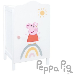 roba® Puppenkleiderschrank Peppa Pig, Puppenmöbel aus weiß lackiertem Holz weiß