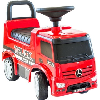 NATIV Spielzeug Rutscher Babyrutscher Mercedes Antos Truck, leise laufende Kunststoffräder, mit Sound rot