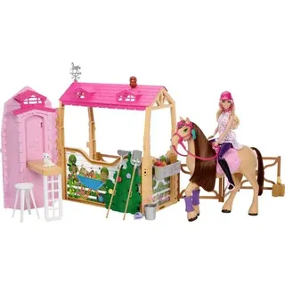 Mattel Barbie Stall mit Puppe und Pferd HXJ44