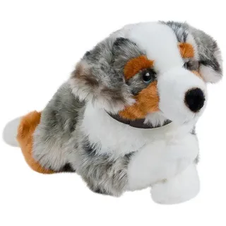 Teddys Rothenburg Kuscheltier Australian Shepherd blue merle liegend 40 cm Uni-Toys Kuscheltier Hund (Plüschtiere Aussies Stofftiere Hunde Plüschhund Stoffhund)