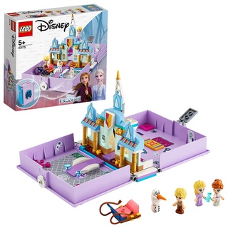LEGO 43175 Disney Princess Annas und Elsas Märchenbuch Spielzeug aus Frozen 2, Eiskönigin Schloss mit Figur von Olaf und Mini-Puppen der Prinzess...