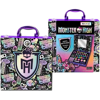 Nice Group - Monster High Make Up Case, Make-up-Koffer für Kinder mit Spiegel, Lidschatten, Nagellack, Lippenglanz