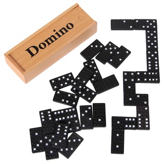 Bartl 101729 Domino Holzsteine in schöner Buchenholzkiste zur Aufbewahrung (28 Spielsteine 3,7 x 1,8 cm)