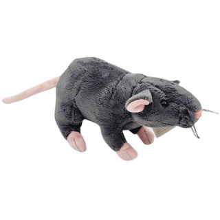 Stofftier Plüsch Ratte schwarz und weiß