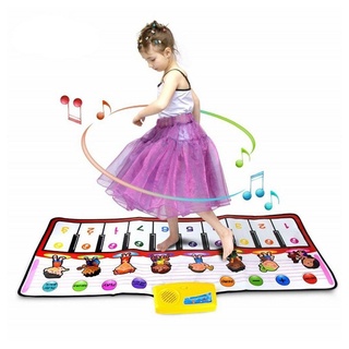 vokarala Musikinstrumentenpedal Spielmatte Kinder Klaviermatte Tanzmatte Musikmatte mit 8 Instrument rot