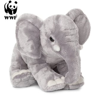 WWF Kuscheltier Plüschtier Elefant (Rüssel runter, 25cm), sitzend grau