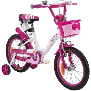 Actionbikes Kinderfahrrad Daisy 16 Zoll, pink, Stützräder, Korb, V-Brake-Bremsen, Antirutschgriffe (Classic)