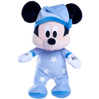 Simba 6315870349 - Disney Gute Nacht Mickey Maus, 25cm Glow in The Dark Plüsch, Micky Mouse, Babyspielzeug, Kuscheltier, Trösterchen, ab den ersten Lebensmonaten geeignet