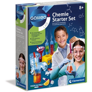 Galileo Lab – Chemie Starter-Set, farbenfroher Experimentierkasten mit Experimenten für Zuhause, Spielzeug für Kinder ab 8 Jahren, abwechslungsreiche Versuche von Clementoni 69175