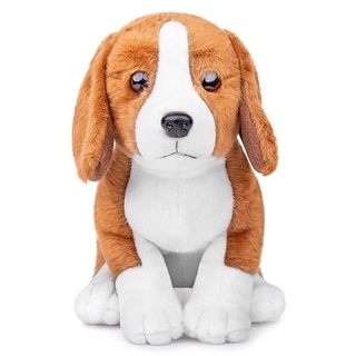 PuffPurrs Beagle Plüschtier - Realistischer brauner Beagle Stofftier, 8 Zoll, niedliches Hunde-Welpen-Plüschtier, einzigartige Plüschgeschenksammlung für Kinder
