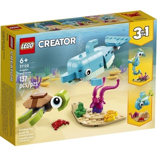 LEGO® Konstruktionsspielsteine LEGO® Creator 3in1 31128 Delfin und Schildkröte, (137 St)