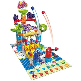 VTech - Marble Rush, Kugelbahn Gaming Set S300, Bauspiel, 62 Teile, 12 Kugeln, 1 doppelseitige Spielmatte und 6 Chips, Geschenk für Kinder ab 4 Jahren – Inhalt auf Französisch