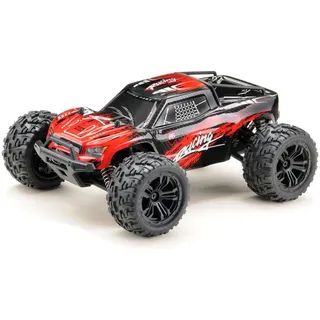 Absima RC-Auto Green Power Elektro High Speed Monster Truck RACING (inkl. Fahrakku und Ladekabel, fertig aufgebaut), mit 2,4 GHz Fernsteuerung rot|schwarz