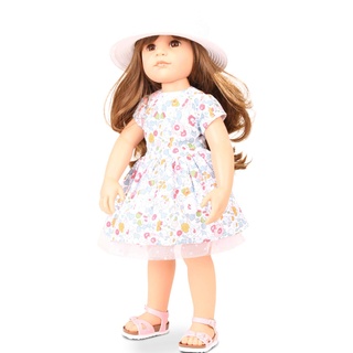 Götz 1659082 Hannah Summertime Puppe - Sommerzeit - 50 cm große Stehpuppe, braune Langen Haare, braune Augen - 7-teiliges Set