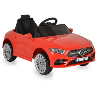 Moni Kinder Elektroauto Mercedes Benz CLS 350 Kunststoffräder Musik Scheinwerfer rot