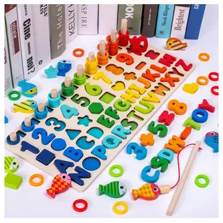 Tinisu Lernspielzeug Pädagogisches Kinder Spielzeug Mathe und Buchstaben lernen Baby bunt