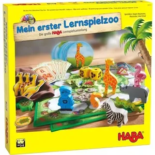 HABA 305173 - Mein erster Lernspielzoo, Lernspiel, Würfelspiel Die große Haba Lernspielsammlung, Spielsammlung für 2-4 Spieler