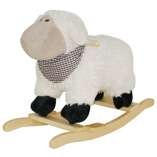 Sweety-Toys Schaukeltier Sweety Toys 7103 Schaukeltier Schaukelpferd Schaf mit Halstuch mit Lullaby Musik schaukelstuhl weiß