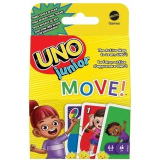 UNO Junior Move! - Aktive Variante des Kartenspiels, 3 Schwierigkeitsstufen für Einstieg jüngerer Spieler, Bewegungskarten, für Kinder ab 3 Jahren, HNN03
