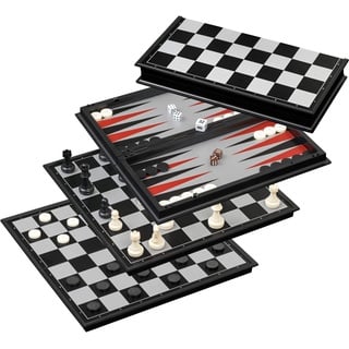 Philos 2506 Schach-Backgammon-Dame-Set, Feld 37 mm