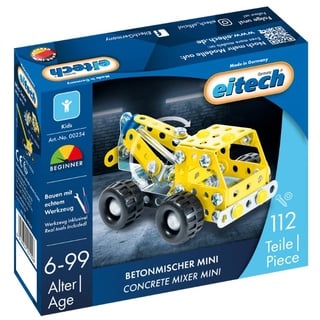 Eitech 00254 Metallbaukasten - Betonmischer Mini, Konstruktionsspielzeug für Kinder ab 6 Jahren, Fahrmischer, Baufahrzeug
