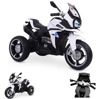 Moni Elektro-Kindermotorrad Kinder Elektromotorrad Ontario R1600, Belastbarkeit 30 kg, Zündschlüssel Musikfunktion, LED-Licht USB weiß