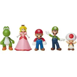 JAKKS PACIFIC - Packung mit 5 Figuren - Super Mario Bros: Mario und seine Freunde