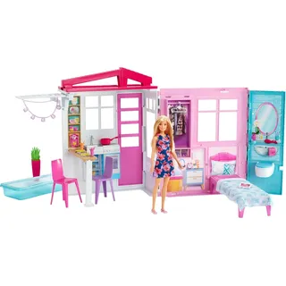Barbie Ferienhaus mit Möbeln und Puppe