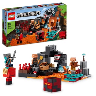 LEGO 21185 Minecraft Die Netherbastion Set, Action-Spielzeug mit Waffen, Rüstungen und 5 Charakteren, inkl. Piglin-Figur, Geburtstagsgeschenk für...