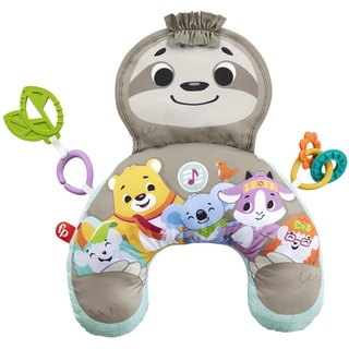 Fisher-Price Faultierspielkissen | Babyspielzeug 0-6 Monate | Baby-Spielkissen für die Bauchlage | Baby Geschenk | Bauchlagekissen mit beruhigender Vibration, Beißring & Musik | Baby-Kissen, GRR01