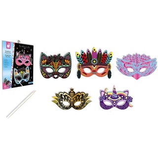 Janod J07890 Batman Scratch Art Party Masks, Multi, one Size