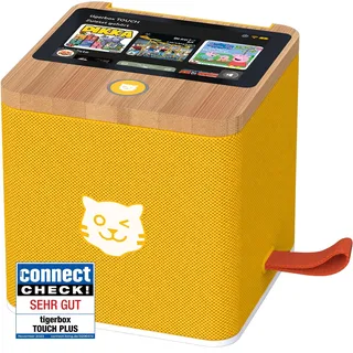 tigermedia tigerbox Touch Plus gelb mit extra Langer Akkulaufzeit und Bluetooth Kopfhöreranschluss, Audioplayer, Nachtlicht, TKKG, Fünf Freunde, 4-12 Jahre