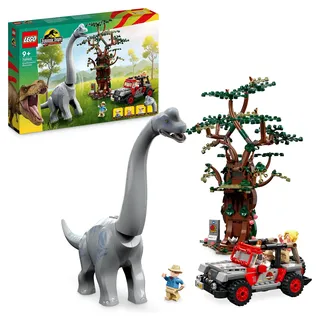 LEGO 76960 Jurassic Park Entdeckung des Brachiosaurus, Dinosaurier Spielzeug mit Figur und Jeep, Sammler-Set zum 30. Jubiläum, für Jungen und Mädchen