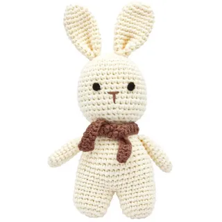 miniHeld Babypuppe Handgestrickter Hase gehäkelt aus Baumwolle Spielzeug 18 cm