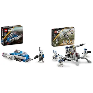 LEGO Star Wars Captain Rex Y-Wing Microfighter 75391 + 501st Clone Troopers Battle Pack Set 75345, Geschenkidee für Jungen und Mädchen, baubares Spielzeug