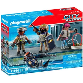 Playmobil® Konstruktionsspielsteine City Action SWAT-Figurenset bunt