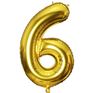 CUCUBA Luftballon Anzahl für Geburtstage / Parteien Größe 35cm Farbe Gold (Nummer 6)