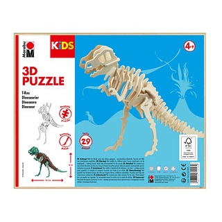 Marabu KiDS T-Rex 3D-Puzzle, 29 (bemalbar) Teile