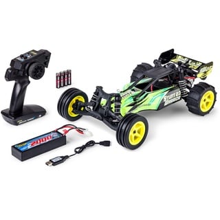 Carson 500404206-1:10 Stunt Warrior 2.0 2.4G 100% RTR - Ferngesteuertes Auto, RC Buggy, inkl. Batterien und Fernsteuerung, Offroad Buggy, grün